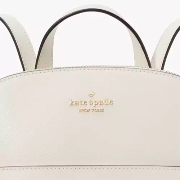 S Kate Spade Staci Dome Backpack Ivory White Leather Bag KG021 NWT Meringue $359